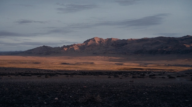 Mesmerizing view of mountain range at sunset