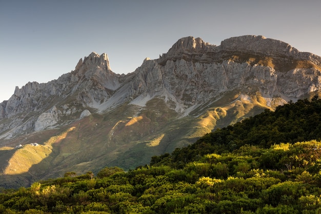 Mesmerizing view of the mountains and cliffs in the Picos de Europa National Park in Spain