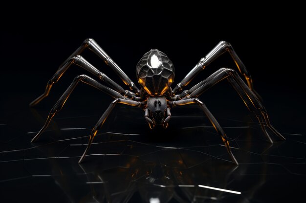 Metal robotic three-dimensional spider