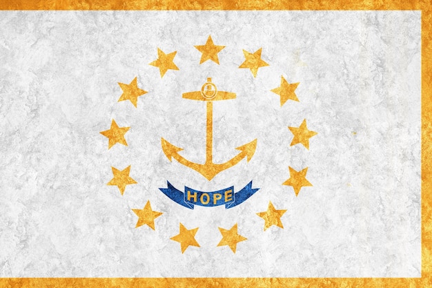 Metallic Rhode Island state flag, Rhode Island flag background Metallic texture