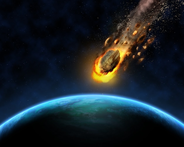 Meteorite approaching to the earth