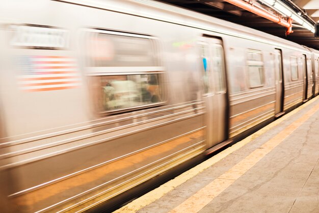 Metro train at railway station