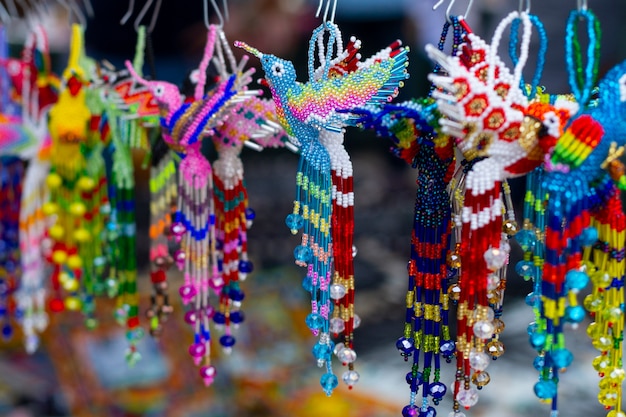 Mexican culture with colorful birds