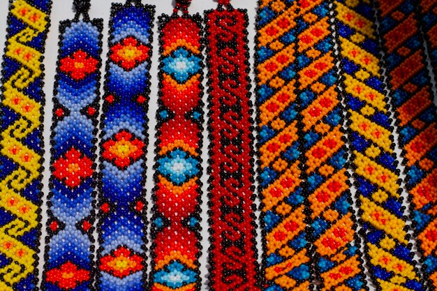 Mexican culture with colorful bracelets