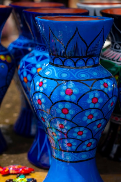 Mexican culture with flower vase