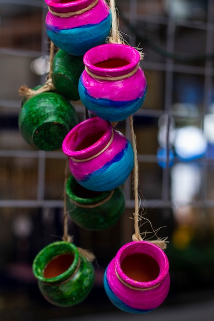 Free Photo mexican culture with painted pots