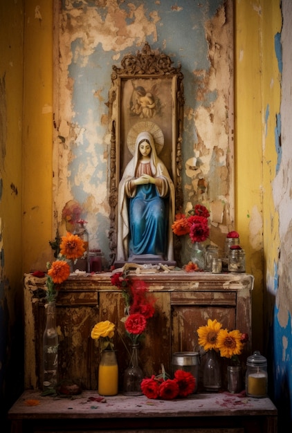 Free Photo mexican dia de muertos altar