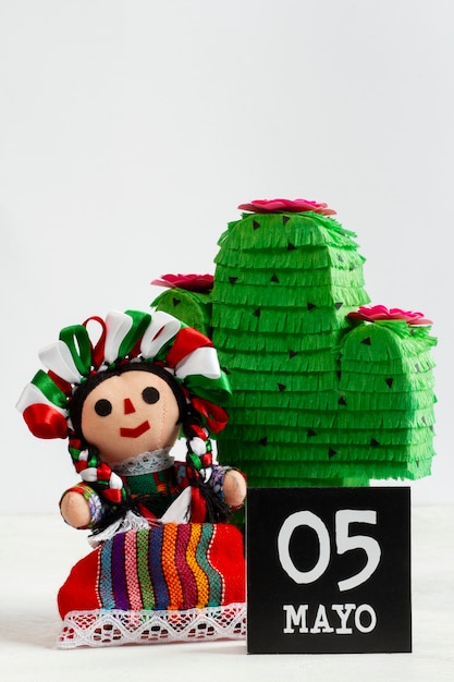 Mexican doll and pinata arrangement