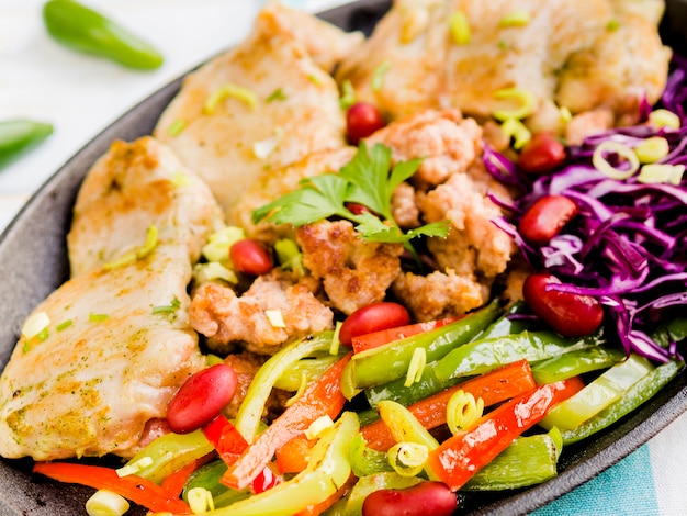 Mexican meat dish on plate