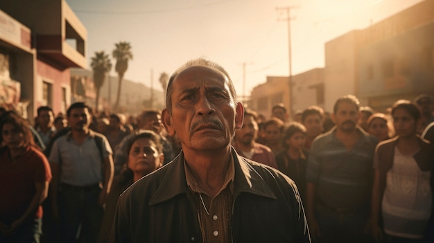 Mexican people attending church