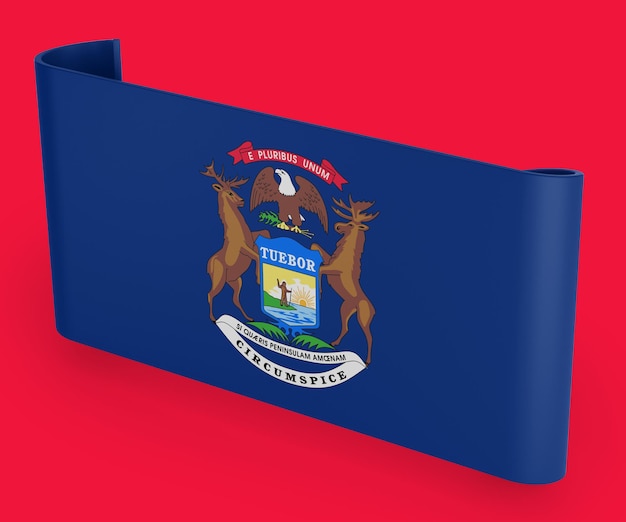 Free photo michigan flag ribbon banner