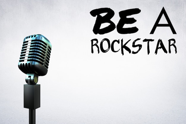 Free Photo microphone with a motivational message