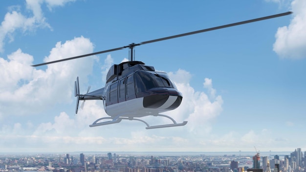 Free photo military helicopter render 3d illustration