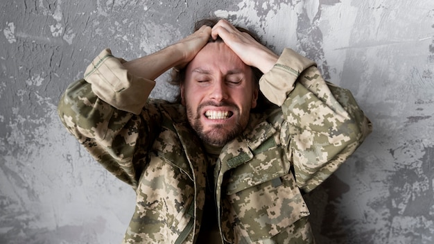 Military man suffering from ptsd