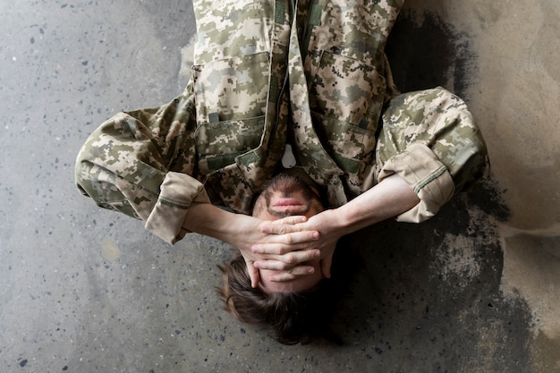 Military man suffering from ptsd