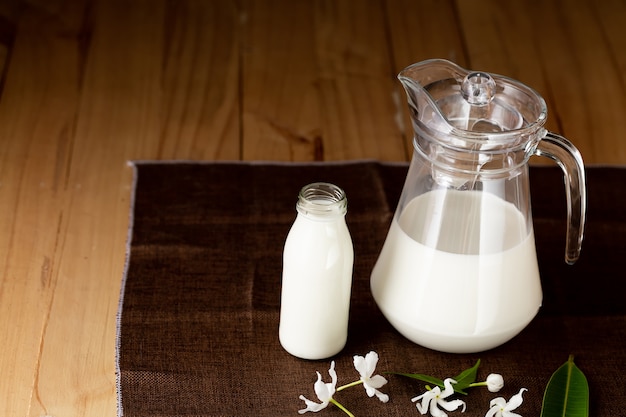  milk healthy dairy products on table