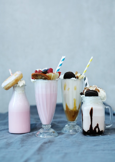 Milkshake with sweets