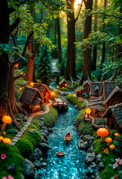 Miniature village background