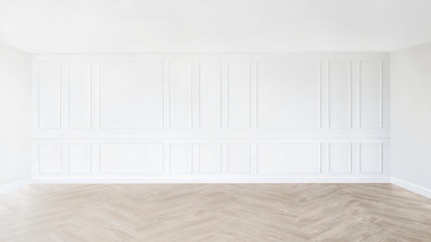 Free photo minimal empty room with white patterned wall