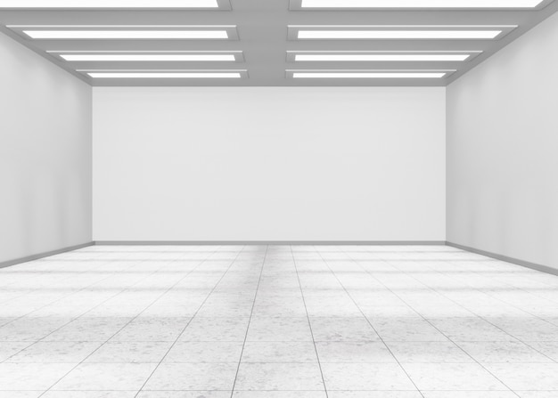 Minimal rooms and walls with lighting effects in 3d rendering