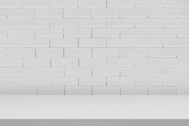 Minimal white brick product backdrop