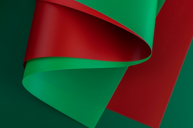 Free photo minimalist abstract red and green papers