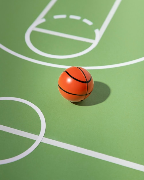 Free Photo minimalist basketball court still life