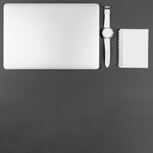 Minimalist business arrangement on grey background