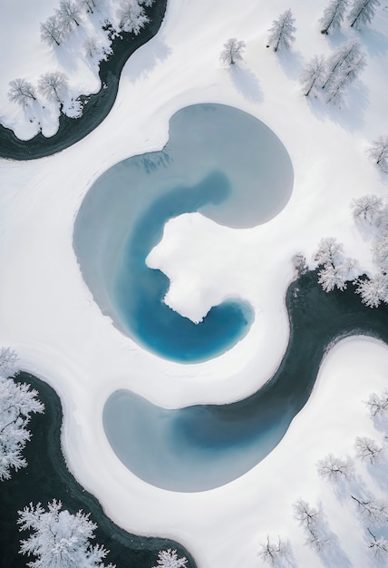 Free Photo minimalist landscape from above