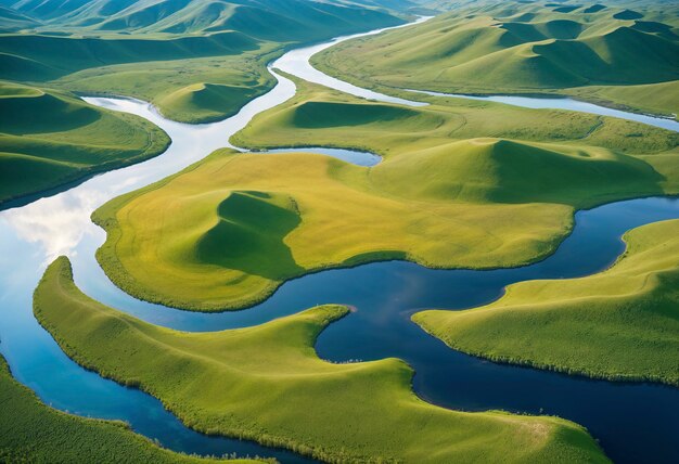 Minimalist landscape from above