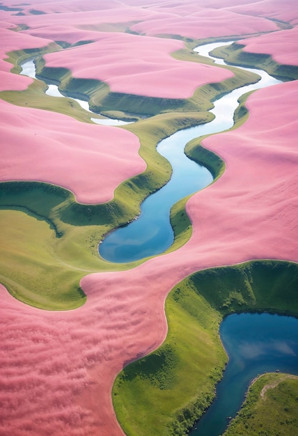 Minimalist landscape from above