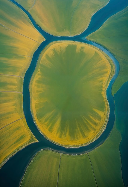 Minimalist landscape from above