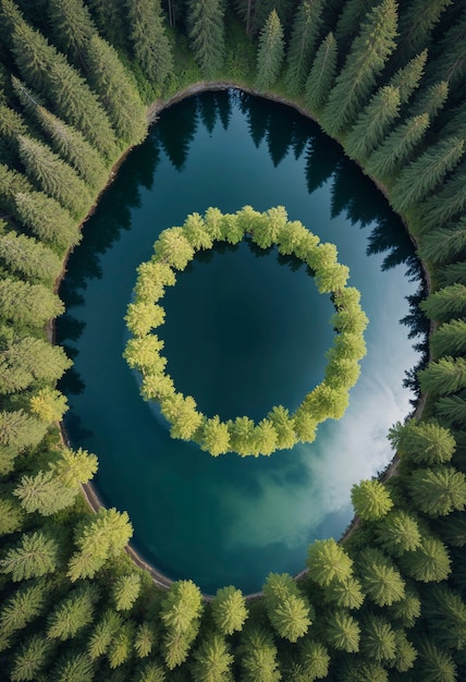 Free photo minimalist landscape from above