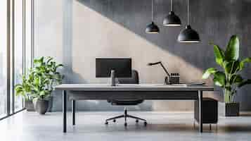 Free photo minimalist office interior design