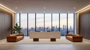 Free photo minimalist office interior design