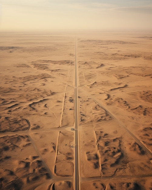 Free photo minimalist photorealistic desert road