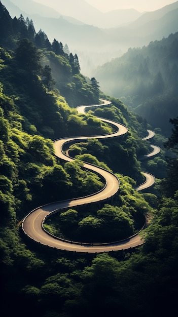 Free Photo minimalist photorealistic road