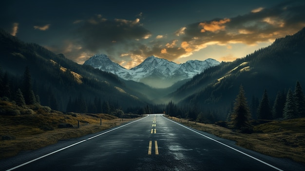 Free photo minimalist photorealistic road