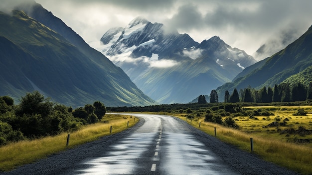 Free photo minimalist photorealistic road