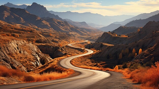 Minimalist photorealistic road