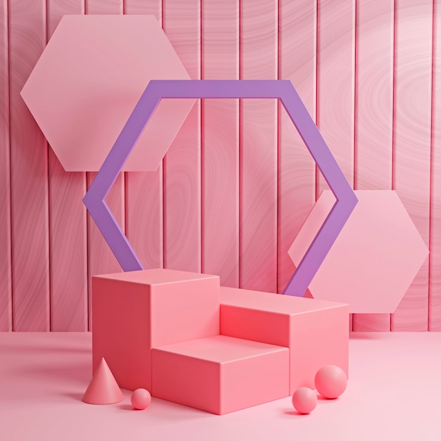 Minimalistic scene with 3d podium