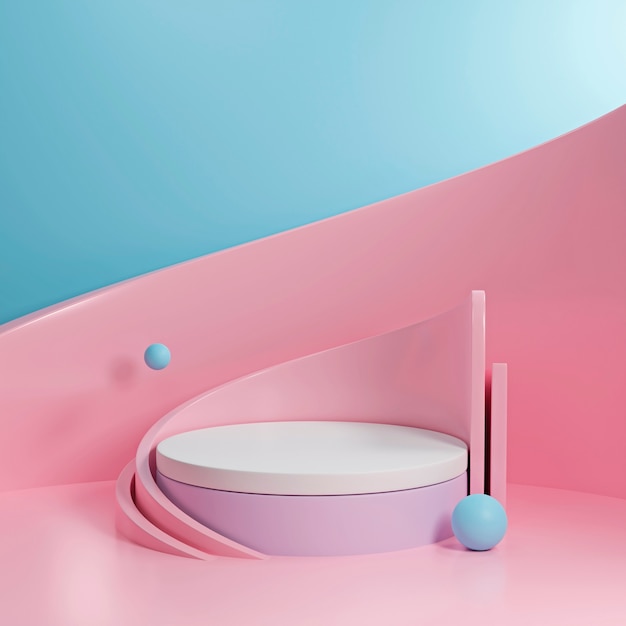 Minimalistic scene with 3d podium