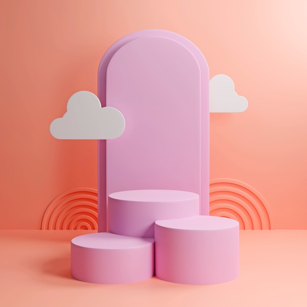 Free Photo minimalistic scene with 3d podium