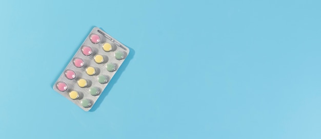 Minimalistic science banner with pills