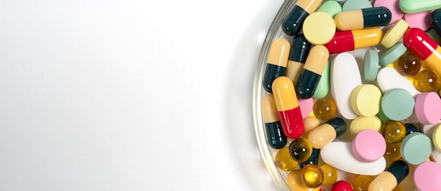 Minimalistic science banner with pills