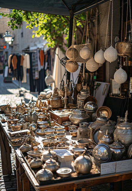 Miscellaneous items being sold at a yard sale