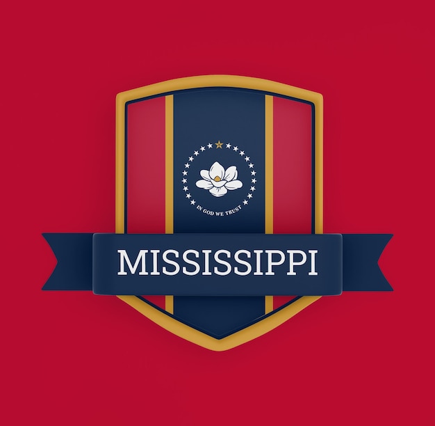 Free photo mississippi flag with banner