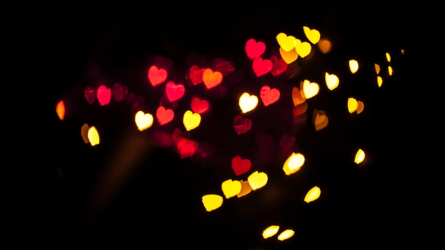 Free photo mix of heart-shaped lights