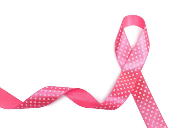 Free photo mix pink ribbon on a white background