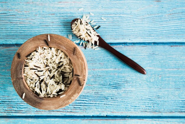 Mixed basmati and wild rice in plate